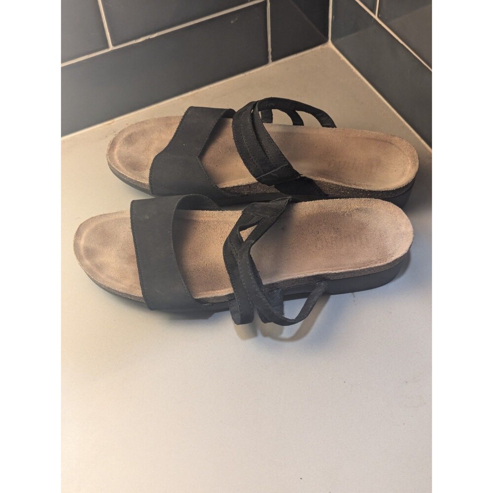 Naot Womens Presley Jet Black Leather Black‎ Luster Sz 10.5